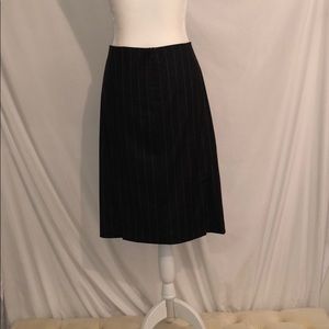 Theory Pinstripe pink grey skirt wool